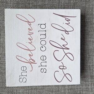 Inspirational White and Pink Wall Art Decor